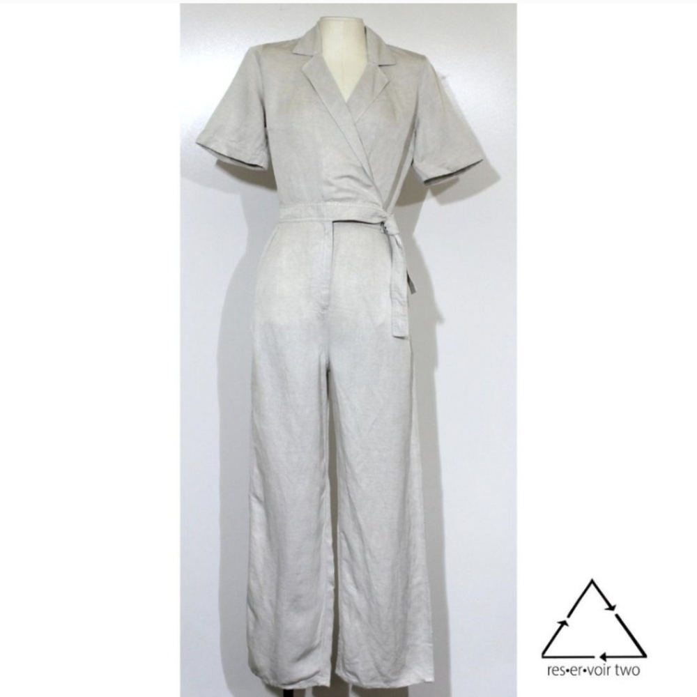 & Other Stories Linen Blend SS Wrap Jumpsuit